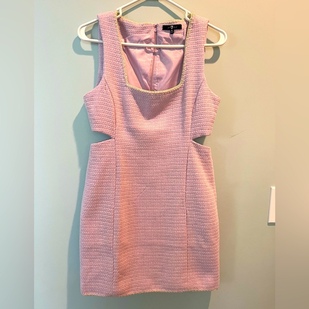 7 for All Mankind lavender, above the knee, cut out dress. Like new, worn once.